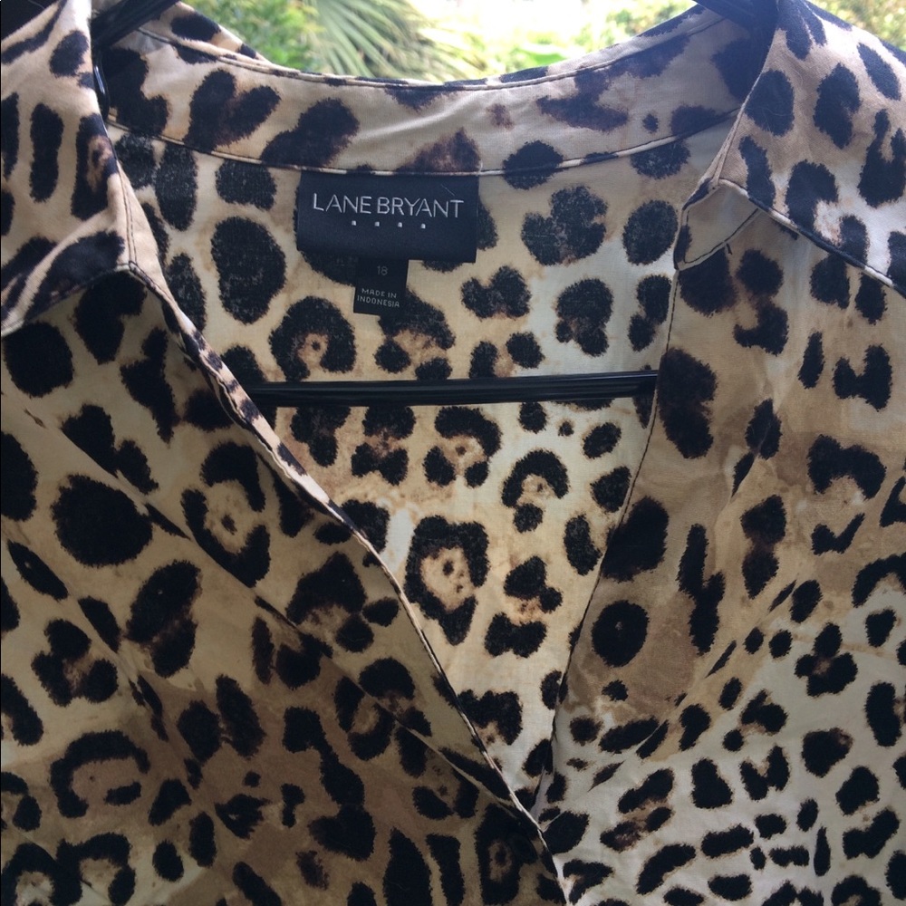 Glam diva Lane Bryant Leopard Print Blouse size 18
